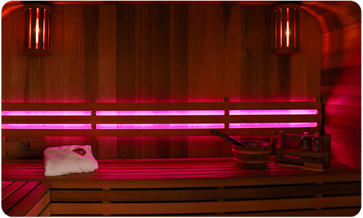 sauna led verlichting kleuren therapie paars emoties blog